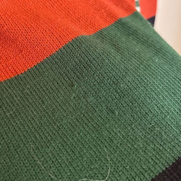 Vintage Aztec Southwestern Hooded Knit Cardigan Sz S Striped Orange Tie Front - Picture 7 of 7